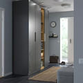 PAX / FORSAND Wardrobe combination, dark grey dark grey/oak effect, 185x60x236 cm