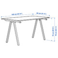 TROTTEN Desk, beige/anthracite, 140x80 cm