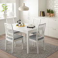 EKEDALEN / EKEDALEN Table and 4 chairs, white, Orrsta light grey, 120/180 cm