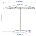 HÖGÖN / IGGÖN Parasol with base, light green/dark grey, 270 cm