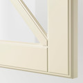 METOD Wall cabinet w glass door/crossbar., white/Bodbyn off-white, 40x40 cm