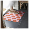 KÖRFÄLTSPIL Door mat, pink orange/circle pattern, 40x60 cm
