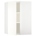 METOD Corner wall cabinet with shelves, white/Vallstena white, 68x100 cm