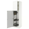 METOD High cabinet with cleaning interior, white Enköping/white wood effect, 60x60x220 cm