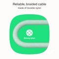 GREEN CELL Cable USB-C-USB-C PowerStream 100W, braid, 1.2m, green