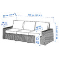 SOLLERÖN 3-seat modular sofa, outdoor, dark grey, Frösön/Duvholmen dark grey, 223x82x88 cm