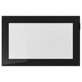 GLASSVIK Glass door, black, clear glass, 60x38 cm