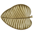 Wooden Decorative Tray Leave 30cm, gold