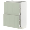 METOD / MAXIMERA Base cabinet with 2 drawers, white/Stensund light green, 60x37 cm