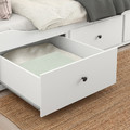 HEMNES Day-bed w 3 drawers/2 mattresses, white/Åfjäll medium firm, 80x200 cm