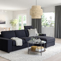 VIMLE 3-seat sofa with chaise longue, with headrest with wide armrests/Saxemara black-blue