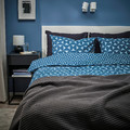 ÄNGSNEJLIKA Duvet cover and 2 pillowcases, dark blue/light blue, 200x200/50x60 cm