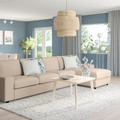 VIMLE 4-seat sofa with chaise longue, with wide armrests/Hallarp beige
