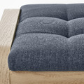 POÄNG Footstool, white stained oak veneer/Gunnared blue