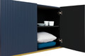 Four-Door Cabinet Nicole 200 cm, dark blue, gold legs