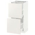 METOD / MAXIMERA Base cabinet with 2 drawers, white, Veddinge white, 40x37 cm