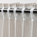 MÄSTERROT Curtains, 1 pair, beige/white dot pattern/with heading tape, 145x300 cm