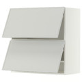 METOD Wall cabinet horizontal w 2 doors, white/Aspudden light grey, 80x80 cm