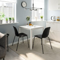 MELLTORP/LIDÅS Table and 2 chairs, white white/black black, 75x75 cm