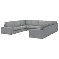 KIVIK U-shaped sofa, 6 seat, Tibbleby beige/grey