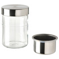 DAGKLAR Jar with insert, clear glass, stainless steel, 0.4 l