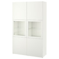 BESTÅ Storage combination w/glass doors, white, Lappviken white, clear glass, 120x40x192 cm