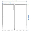 LENDA Curtains with tie-backs, 1 pair, light pink/with heading tape, 140x300 cm