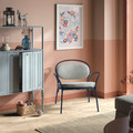 ISMANTORP Armchair, metal black-blue/Tibbleby beige-grey