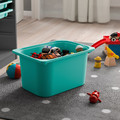 TROFAST Storage combination with box/trays, grey/turquoise, 34x44x56 cm