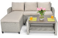 Garden Corner Sofa with Armchair & Coffee Table, grey