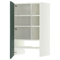METOD Wall cb f extr hood w shlf/door, white/Aspudden dark grey-green, 60x100 cm