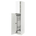 METOD High cabinet with cleaning interior, white Enköping/white wood effect, 40x60x220 cm