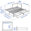 FLEKKE Day-bed w 2 drawers/2 mattresses, white/Vannareid firm, 80x200 cm
