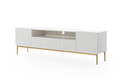 TV Cabinet Nicole 200 cm, matt white, gold legs