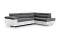 Corner Sofa-Bed Right Annabelle Madryt 120/Sawana 5, white/grey
