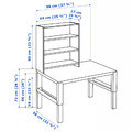 PÅHL Desk with shelf unit, white/turquoise, 96x58 cm