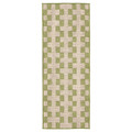 GÅNGSTIG Kitchen mat, flatwoven green/off-white, 80x200 cm