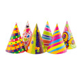 Paper Party Hats, random patterns & colours, 6pcs