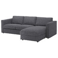VIMLE Cover 3-seat sofa w chaise longue, Gunnared medium grey