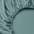 NATTJASMIN Fitted sheet, blue-green, 140x200 cm