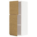 METOD Wall cabinet with shelves/2 doors, white/Voxtorp oak effect, 40x100 cm