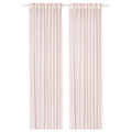 STENFRÖ Sheer curtains, 1 pair, with heading tape/pink, 145x300 cm