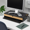 ELLOVEN Monitor stand with drawer, anthracite