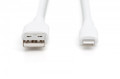 DIGITUS Lightning silicone connection cable, USB-A - Lightning 2m, white