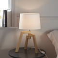 GoodHome Table Lamp Trianoy E14, white/wood