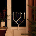FRÖJDA LED 4-armed candelabra, metal/white, 46 cm
