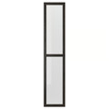 OXBERG Glass door, dark brown oak effect, 40x192 cm