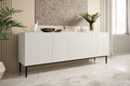 Four-Door Cabinet Nicole 200cm, matt white, black legs