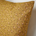 SVÄRDTÅG Cushion cover, dark yellow/floral pattern, 50x50 cm
