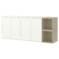 EKET Wall-mounted cabinet combination, white/beige, 175x35x70 cm